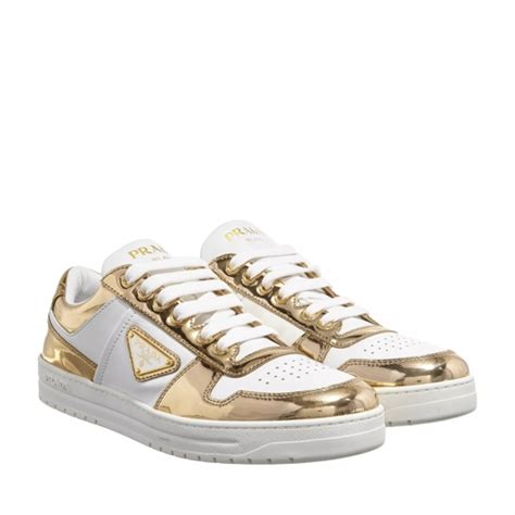 prada black and gold shoes|prada gold low top sneakers.